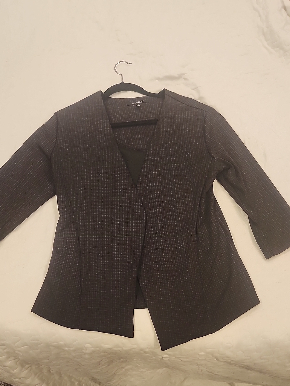 Tahari Black Textured Open-Front Women's Blazer